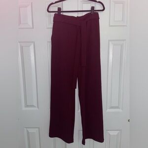 Romeo & Juliet Couture Maroon Wide-Leg Pants